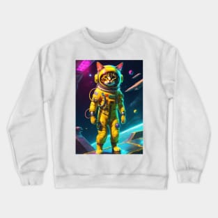 Smol Cat in Spacesuit Crewneck Sweatshirt